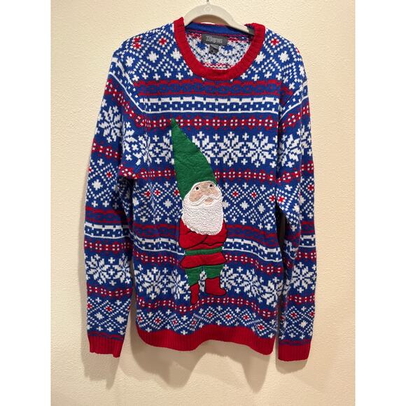 33 Degrees Men's Gnome Fair Isle Ugly Christmas Pullover Crewneck Sweater XXL - Picture 1 of 3